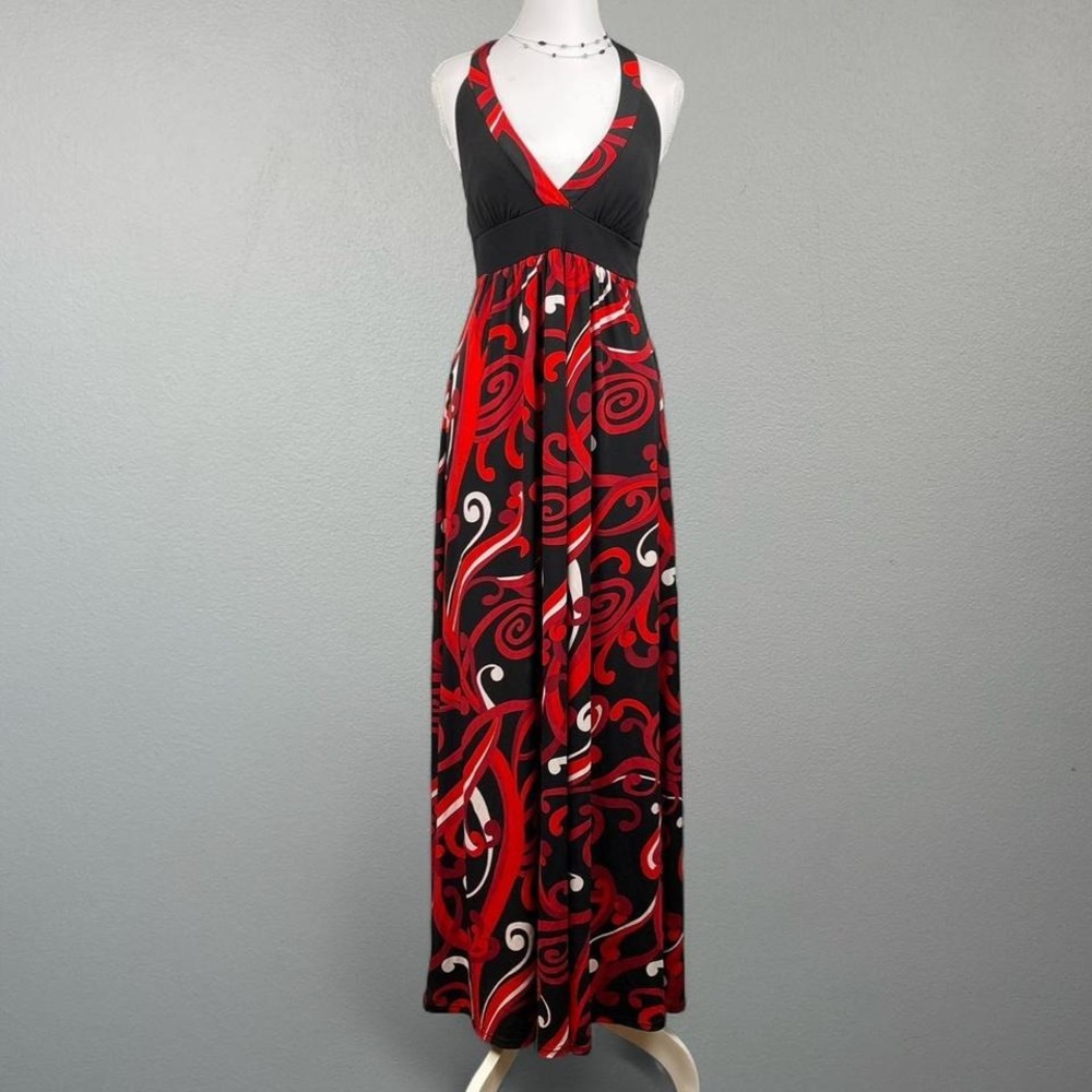 Y2K Gothic Maxi Halter Dress Red Black Candies‎ Small Summer Festival Cyber